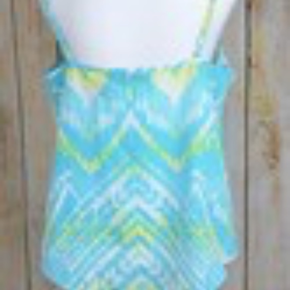 Inc Handkerchief Hem Tank Top Feather Arrow Print Sleeveless Blue Size 6 NWT - Picture 6 of 6